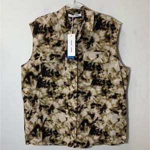Samsoe Samsoe tie dye sleeveless button down shirt new with tag size Small